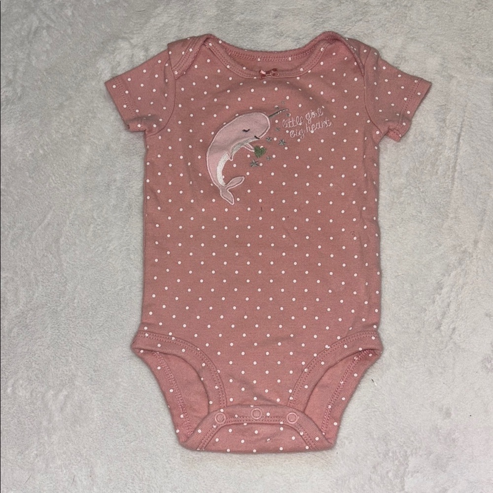 (3 for $10) Carters Pink Polka Dot Baby Onesie bodysuit